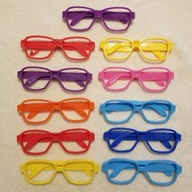 Lot Of 11 Colorful Costume Nerd Geek Glasses Frames With No Lenses - £7.82 GBP