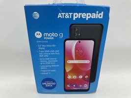 AT&amp;T Prepaid ATT Motorola Moto G Power 6.5” 64GB Black 50MP Android Fing... - $782.35 MXN