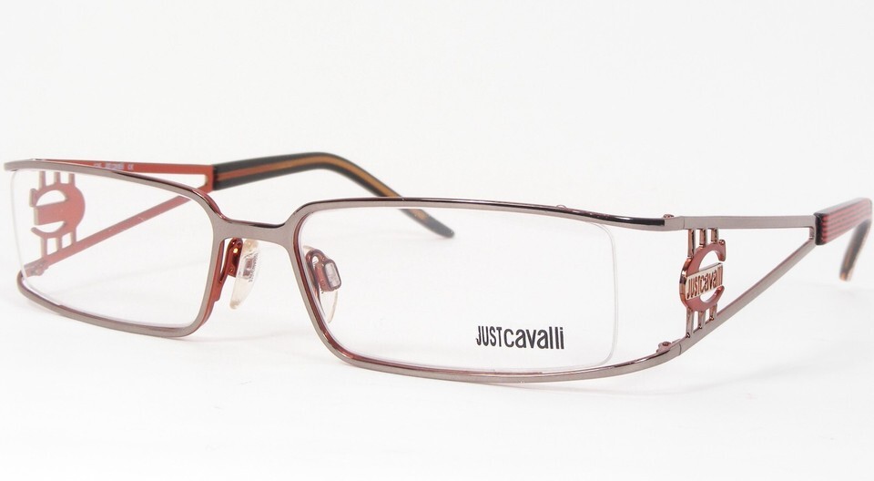 Just Cavalli JC21 N31 Ruthenium /Burnt Orange UNIQUE RARE EYEGLASSES 52-... - $98.98