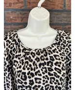 H&amp;M Leopard Shift Dress Small 3/4 Sleeve Ruffle Layer Fun Animal Pattern... - €9,21 EUR