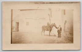 Fostoria OH Dreitzer Family Little Girl Dymple On Horse RPPC Photo Postcard S26 - £15.23 GBP