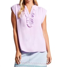 Tribal frill cap sleeve top in IRIS - size XS - £37.94 GBP