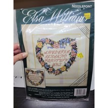 Vintg Needlepoint Kit Love Letters Heart 16x16 NEW Cottagecore prairiecore - $28.71