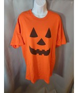 Halloween T-Shirt Adult XL Orange Fruit Of The Loom Pumpkin Face Single ... - $13.95