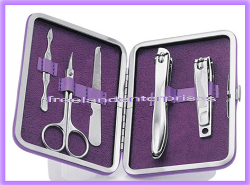 Nail Footworks Total Pedicure Kit ~ Purple ~ 5 Pieces Plus Case NIP - £9.30 GBP