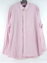 Chaps Pink Button Down Dress Shirt Wrinkle Free Stretch Collar 17 34-35 - £23.32 GBP