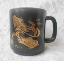 Vintage Mug Pisces the Fishes Federal Glass Zodiac Cup, February 19 - Ma... - $18.00