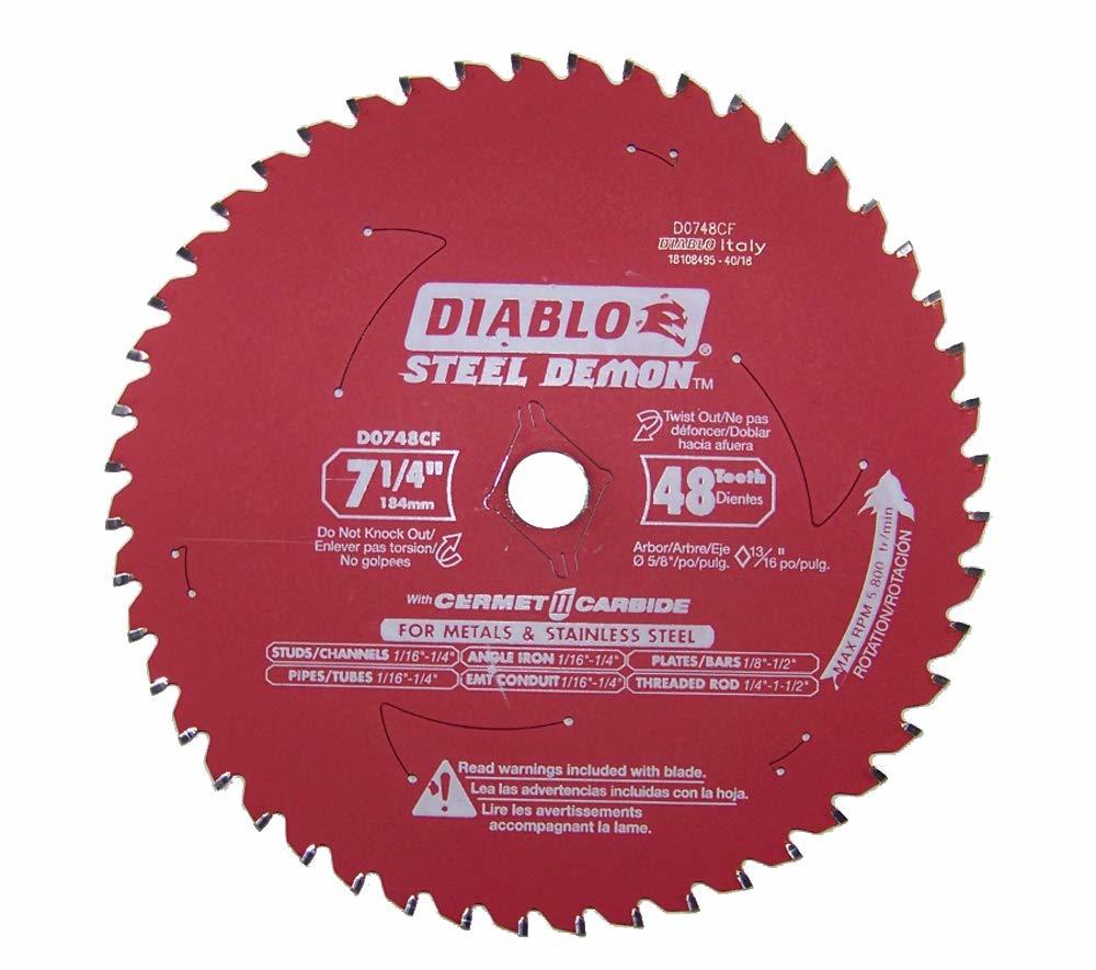 Diablo D0748Cf Steel Demon 7 1/4 Inch 48 Teeth Metal And Stainless Steel... - $38.98