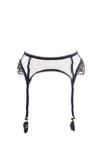 AGENT PROVOCATEUR Womens Suspenders Cute Elegant Mesh Lace Blue Size S - £45.74 GBP