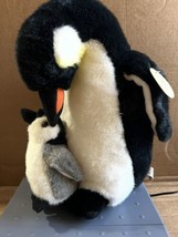 JAAG 11.5&quot; Penguin Mom loving Baby Plush Stuffed Animals Soft Toy VGC w ... - £12.35 GBP