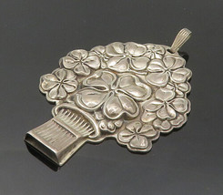 REED &amp; BARTON 925  Silver - Vintage Floral Good Luck Whistle Pendant - PT16568 - £107.84 GBP