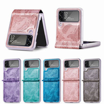 For Samsung Galaxy Z Flip 4 Leather Flip back cover hard Case - £51.43 GBP