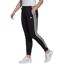 adidas Women&#39;s Essentials Fleece 3-Stripes Pants GM5551 Black/White Size... - $33.86