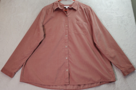 J. Jill Shirt Women Large Faded Orange Corduroy Long Sleeve Collared Button Down - £19.65 GBP