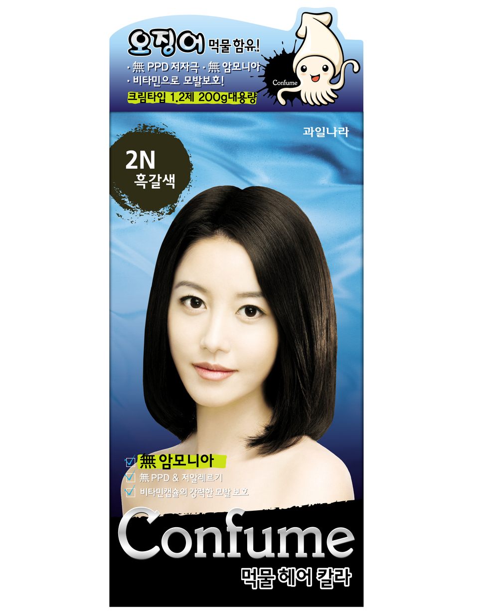 CONFUME SQUID INK NATURAL HAIR COLOR DYE - 2N BLACK BROWN (NO AMMONIA) - $18.95