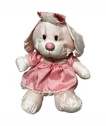 Vintage 1987 Potpourri Press Blankie Nylon Pink &amp; Blue Bunny Rabbits Puf... - $951.97 MXN