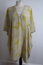 Jill Stuart M/L Beige Yellow Geometric Pattern Silk Cut-Out Tunic Dress ... - £22.35 GBP