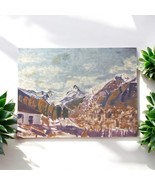 Antique 1930“ Oil Drawing House In  Mountains 35*47cm - $55.75