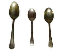 Mixed Lot Antique & Vintage Demi Tasse & Teaspoon Spoons Silverplate Set Of 3 - £15.98 GBP