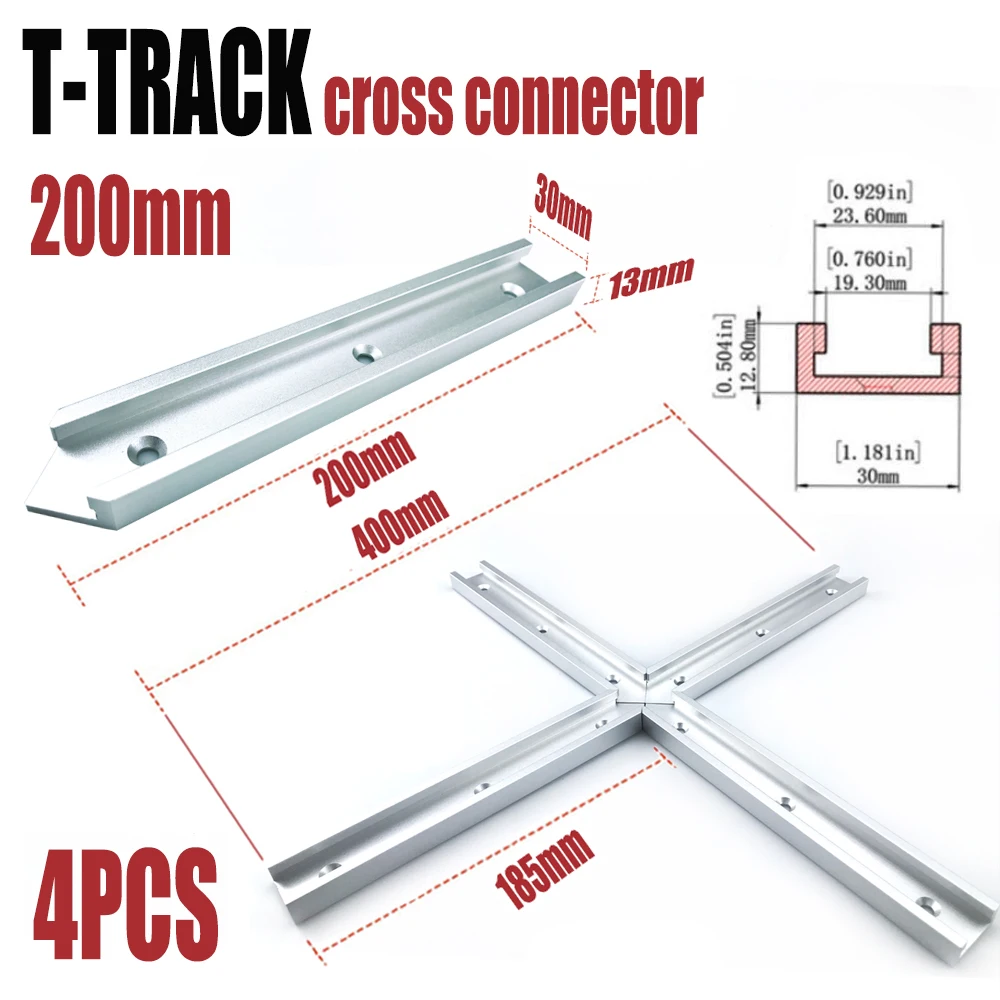 For 30# Chute wor T-track Cross Connector Track Miter Gauge Guide Rail C... - $64.70