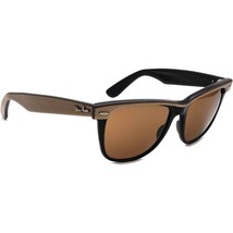 Ray-Ban (B&amp;L) Vintage Sunglasses Wayfarer II Striped Brown/Black Square USA 54mm - £221.45 GBP