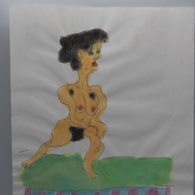 Watercolor Painting &amp; Drawing on Paper Nude Woman by Known Artist - £130.56 GBP