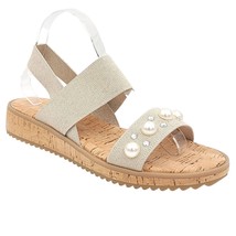 Anne Klein Women Cork Wedge Slingback Sandals Mayla-S Size US 10M Natural - £30.93 GBP