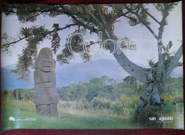 1980&#39;s Original Poster Colombia San Agustin Travel Statue Ruins South America - £71.03 GBP