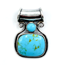 Sterling Silver  925 Thailand Turquoise Slide Pendant - £29.55 GBP