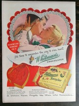 Vintage 1951 Whitman&#39;s Chocolates Valentine&#39;s Day Full Page Original Ad 721 - £5.24 GBP