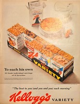 Kellogg&#39;s To each his own bigger selection variety-1961 Vintage Print Ad - $182.47 MXN