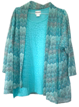 Vintage BonWorth 2-Pc Set Knit Pullover and Lace Jacket LP Y2K 90s Feminine - £13.43 GBP