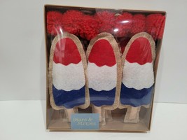 PATRIOTIC 4th of July Red White STARS &amp; STRIPES ICE CREAM Garland Decor 6FT - £23.35 GBP