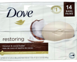 Dove Restoring Coconut &amp; Cocoa Butter ¼ Moisturizing Cream 14 Bars Soap ... - $41.99