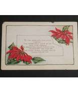 Poinsettia Christmas Embossed Whitney Made Postcard c1910s w/ Red Cross ... - $14.99