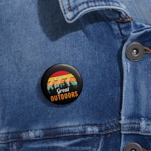Custom Pin Buttons: Outdoor Adventure Great Outdoors Graphic, Metal, Dur... - £6.60 GBP+