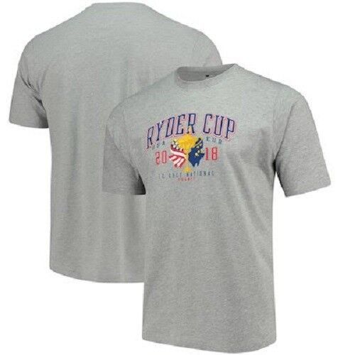 Men&#39;s Ahead Gray 2018 Ryder Cup Dress Trophy T-Shirt Large - $20.47