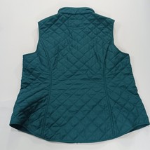 Van Heusen Vest Women’s Green Quilted Lined Full Zip Pockets Vest Size Large image 13