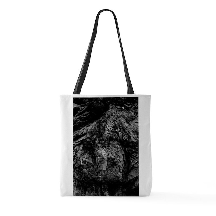 Black and White Natural Texture Large Tote Bag - $49.00