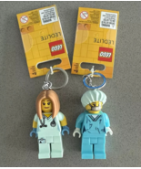 LEGO LED Keychain Light Surgeon &amp; Nurse Set 3&quot; Minifigure Lot Of 2 NEW - $21.84