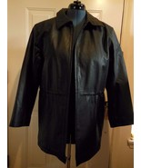 Dunne &amp; Cole Men&#39;s Large Black Leather Dress Jacket  Size M - $51.02 CAD