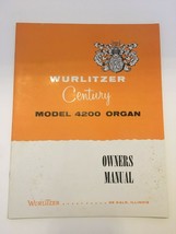 Wurlitzer Century Model 4200 Organ Owners Manual Music Specifications Features - $14.99