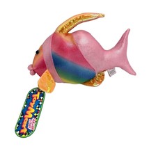 New Sugar Loaf Plush Stuffed Animal Toy Fish Pink Sparkle Multicolor Orange Blue - $6.92