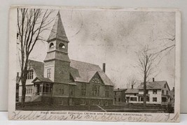Greenfield Mass. First Methodist Episcopal Church &amp; Parsonage 1907 Postcard A3 - £10.16 GBP