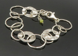 SILPADA 925 Silver - Vintage Jade Ball Bead Hammered Chain Bracelet - BT6598 - £75.20 GBP