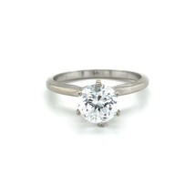 Cubic Zirconia 14K White Gold Solitaire Ring 2.6g Size 6.25 - £273.54 GBP