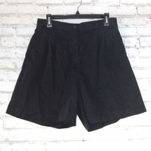 Vtg Lindsey Blake Shorts Womens 16 Black High Rise Pleated Front Stretch Waist - £15.71 GBP