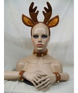 Pin up Reindeer Costume Set Rudolph Christmas Play Antlers Headband Jing... - $201.95 MXN