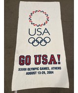 Team USA Olympic Towel Athens Olympics 2004 Greece Go USA! 27 x 53 - £11.00 GBP