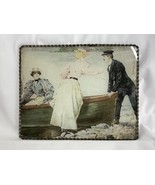 Antique Victorian Chimney Flue Cover Womens Boat Ride Litho Image - $64.95 CAD
